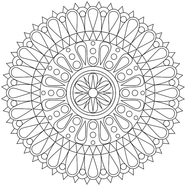 Geometric Mandala Coloring Pages