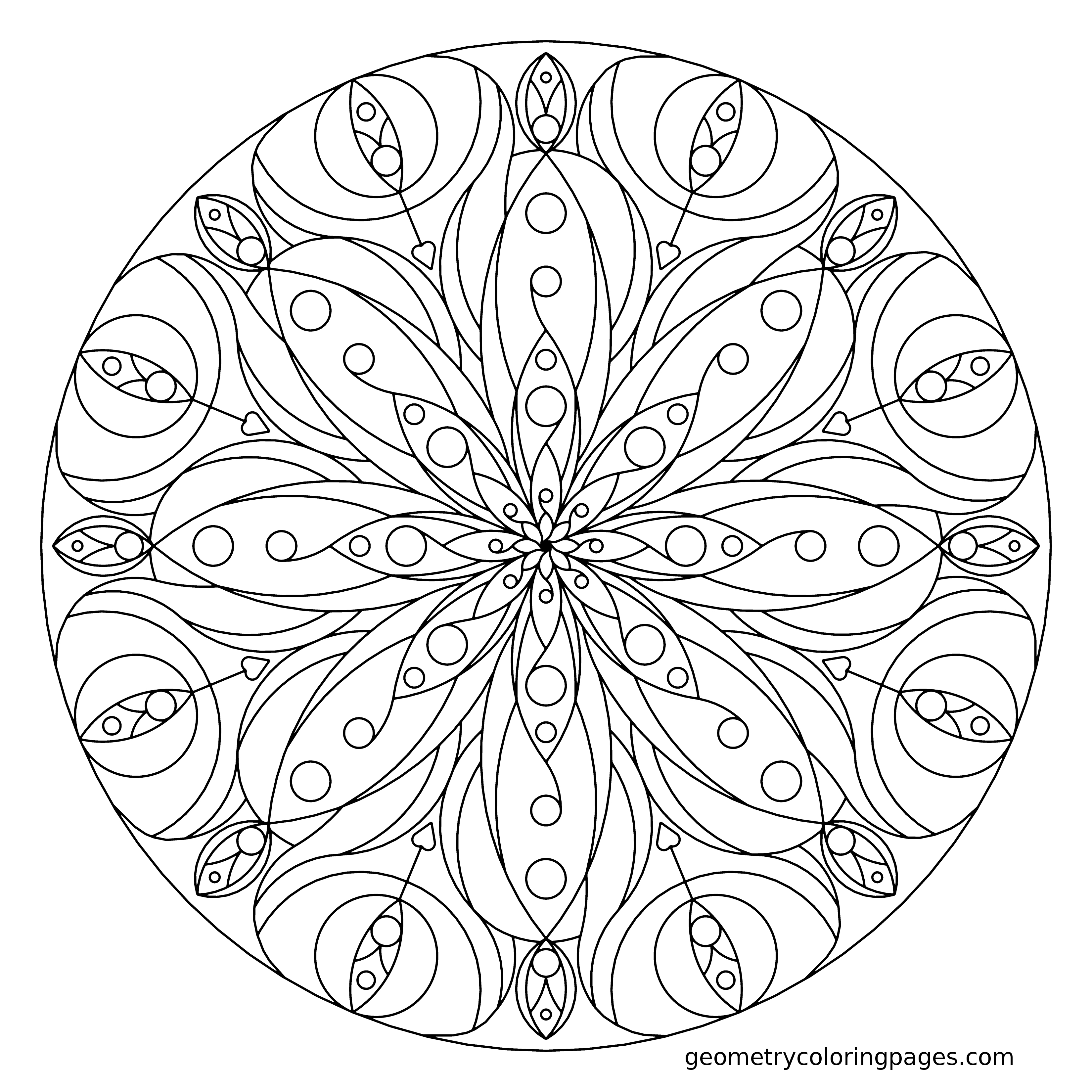 3300x3300 Geometric Mandala Coloring Pages 452143