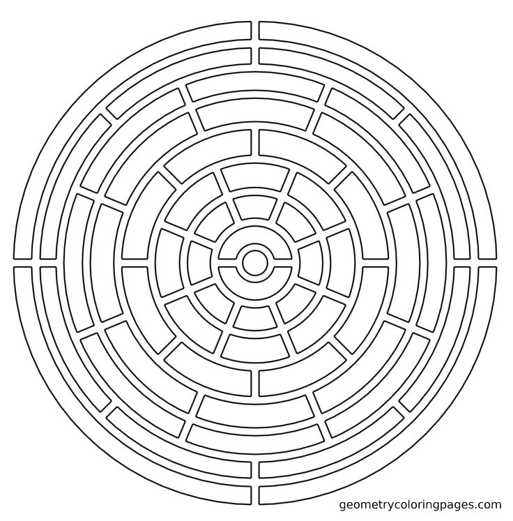 736x747 Fractal Coloring Geometry Coloring Page Slot Maze Geometry Mandala