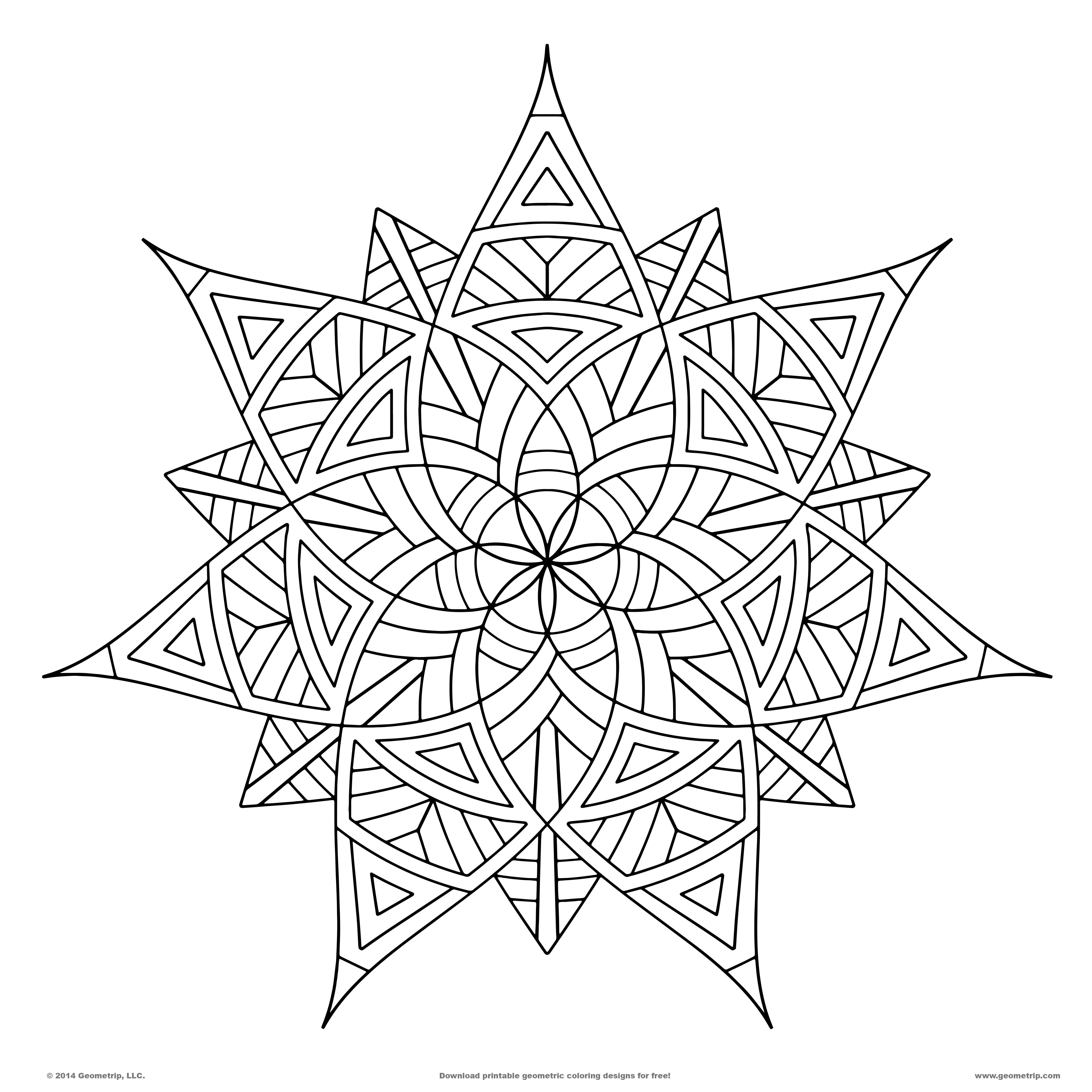 3600x3600 Geometric Patterns Coloring Pages 12