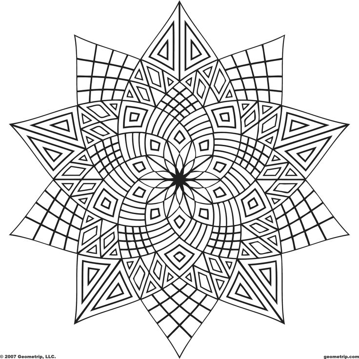 736x736 Geometric Design Coloring Pages