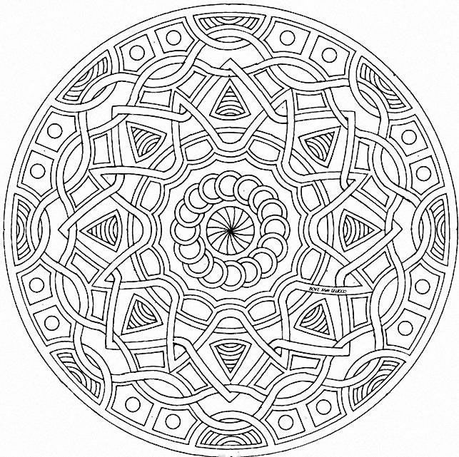 643x641 Printable Detailed Coloring Pages Detailed Geometric Coloring