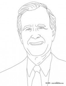 228x295 George W. Bush (43rd President) Clip Art, Coloring Page