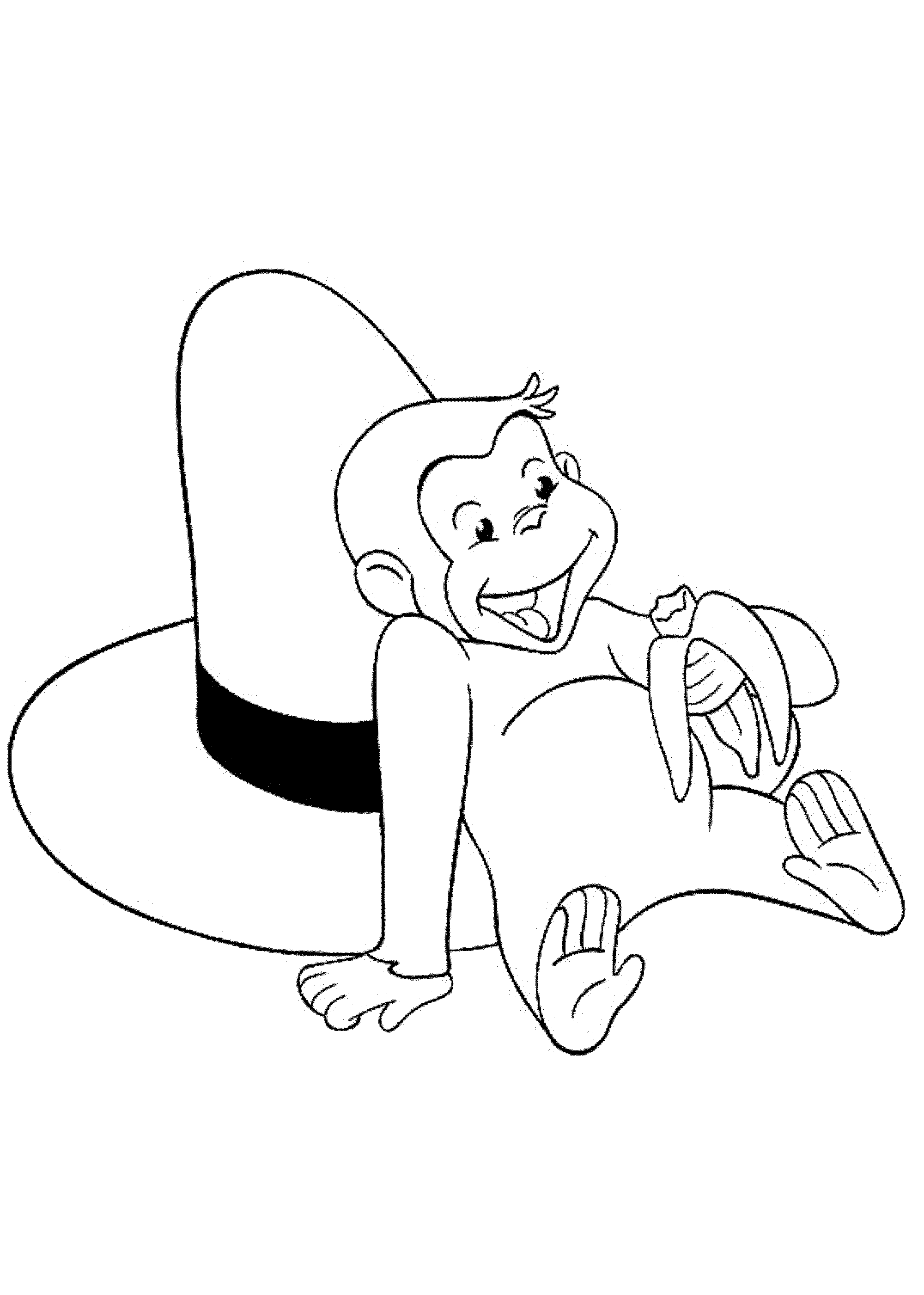 2000x2801 Curious George Eat Banana Coloring Pages