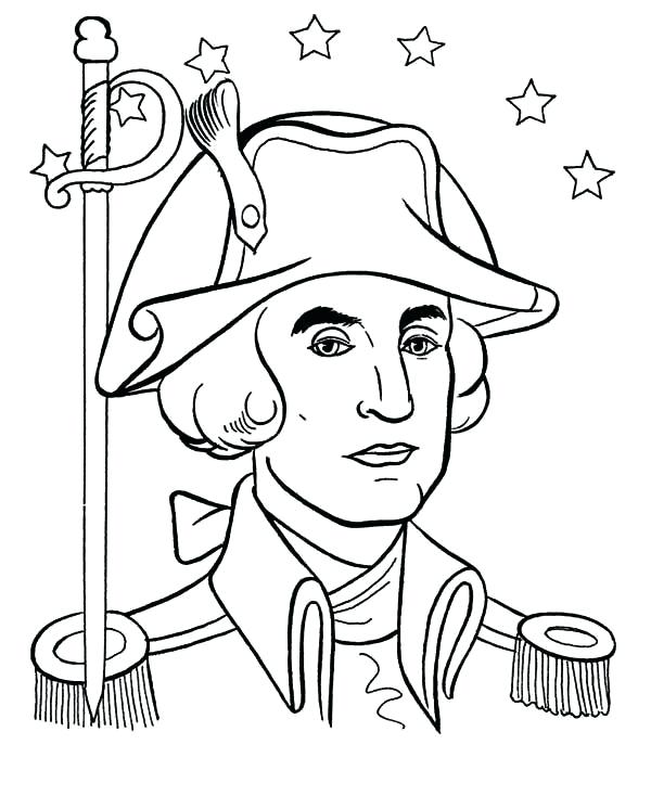 600x734 George Washington Pictures To Color Color Sheets General George