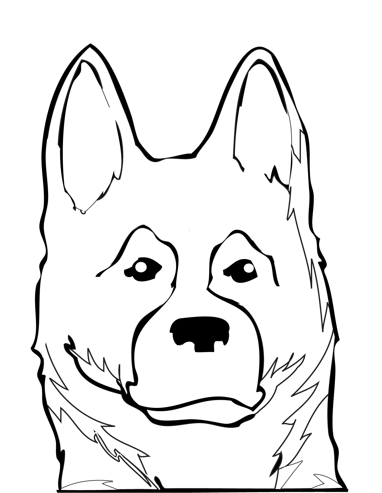 1280x1651 German Shepherd Coloring Page