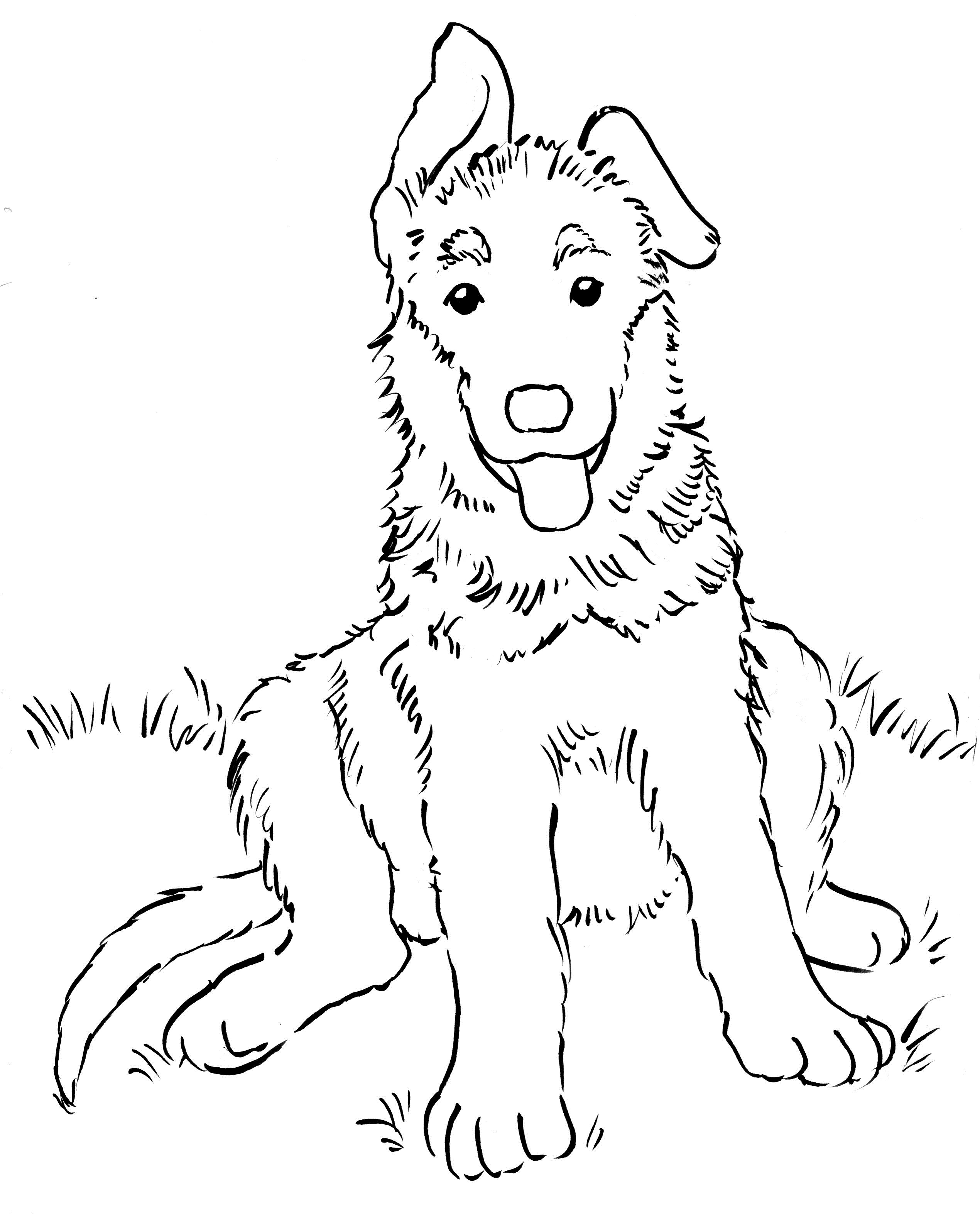 2540x3145 German Shepherd Puppy Coloring Page Samantha Bell New Pages Sharry