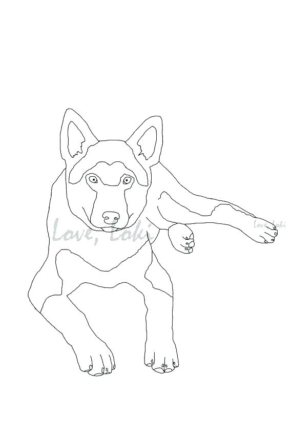 570x851 German Shepherd Coloring Pages