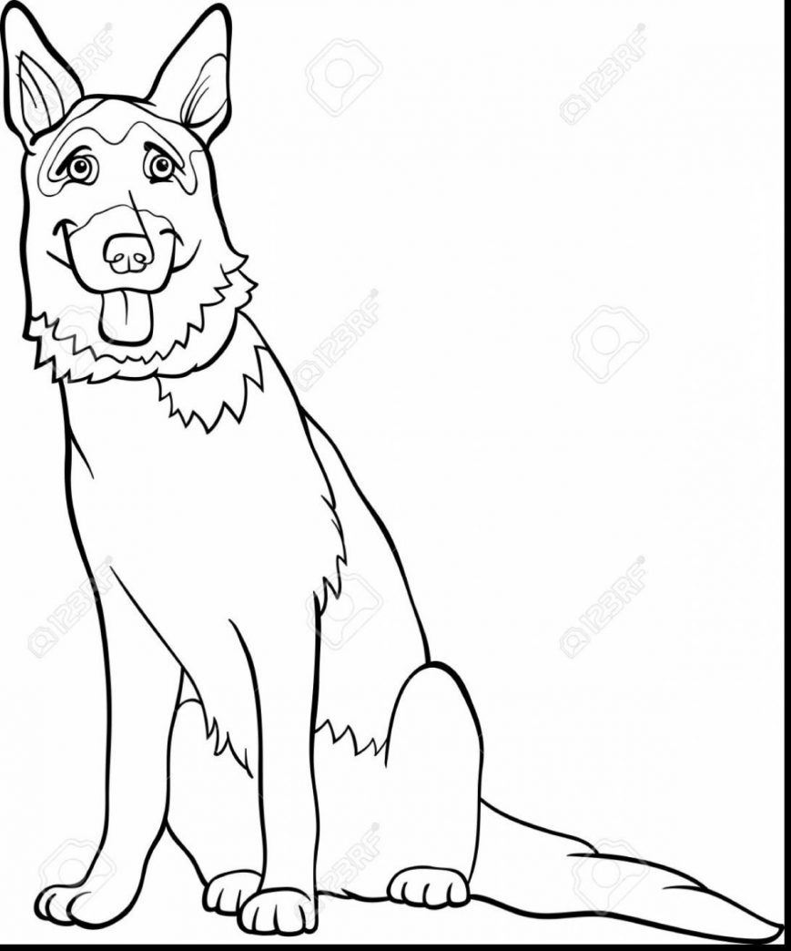 869x1044 German Shepherd Coloring Pages Images High Definition Puppy Sheet