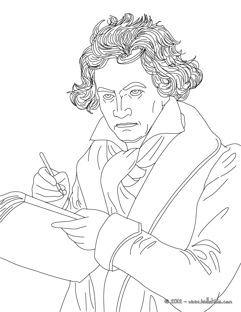 821x1061 Ludwig Von Beethoven Famous German Composer Coloring Pages