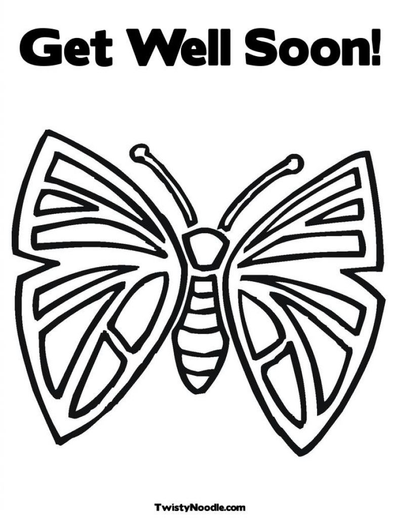 791x1024 Butterfly Get Well Soon Coloring Pages Considerate And Caring