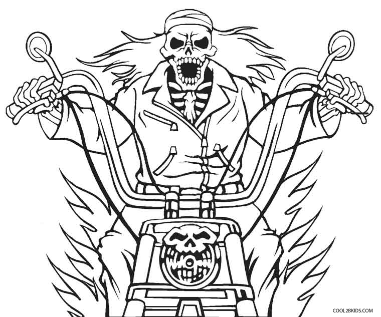 760x633 Printable Ghost Coloring Pages For Kids Cool2bkids Skulls