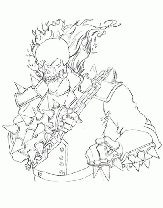 572x730 Ghost Rider Coloring Sheet Free Printable Superheroes Coloring