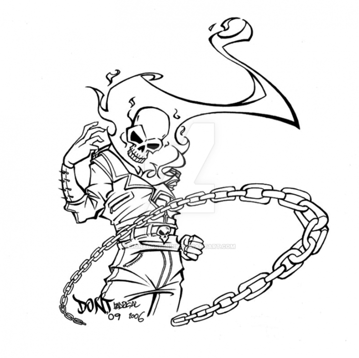 730x728 Printable Coloring Picture Of Ghost Rider Free Superheroes