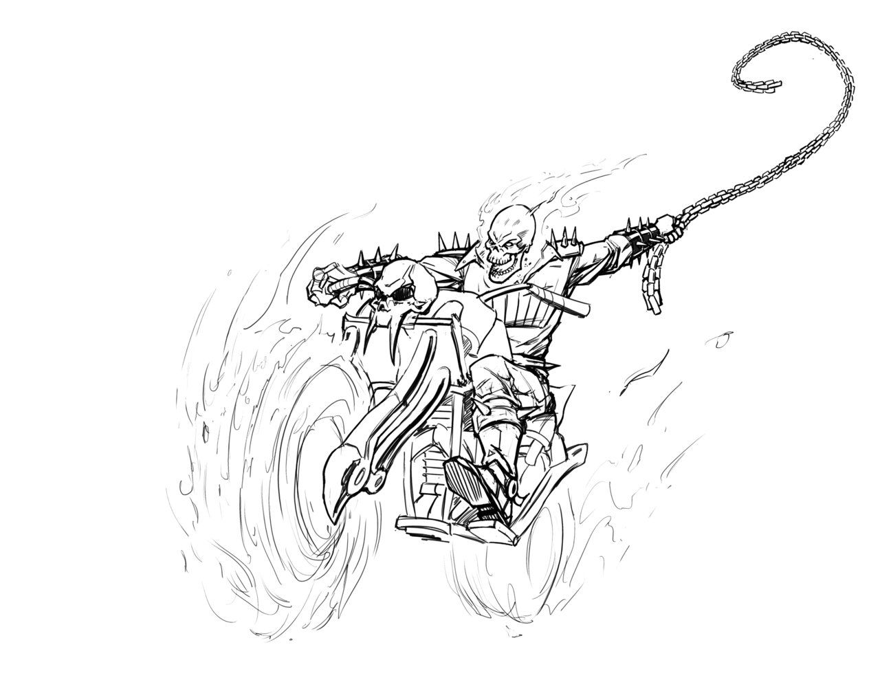 1280x989 Daring Ghost Rider Coloring Pages To Print Marvel Heroes Phreek