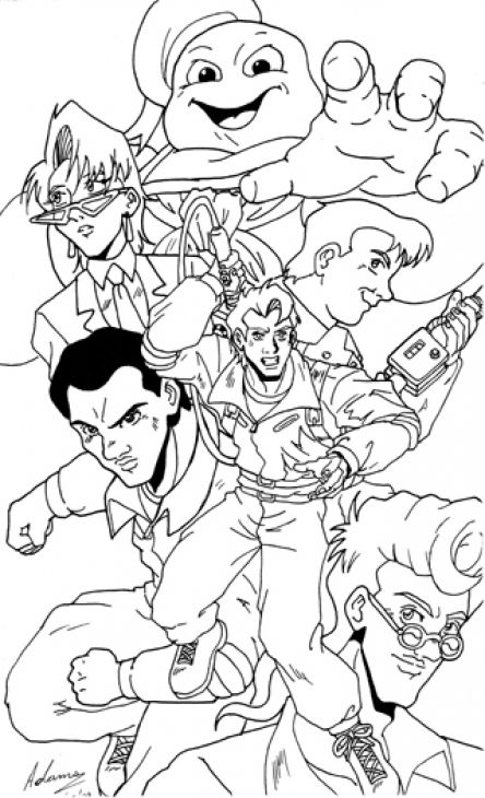 444x730 Epic Ghostbusters Coloring Page With Stay Puft Fun Coloring