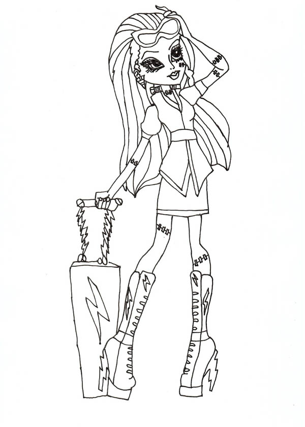600x839 Ghoulia Yelps Bring Her Suitcase In Monster High Coloring Page