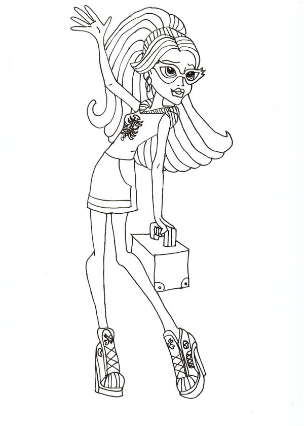 600x839 Ghoulia Yelps Calling For Someone In Monster High Coloring Page