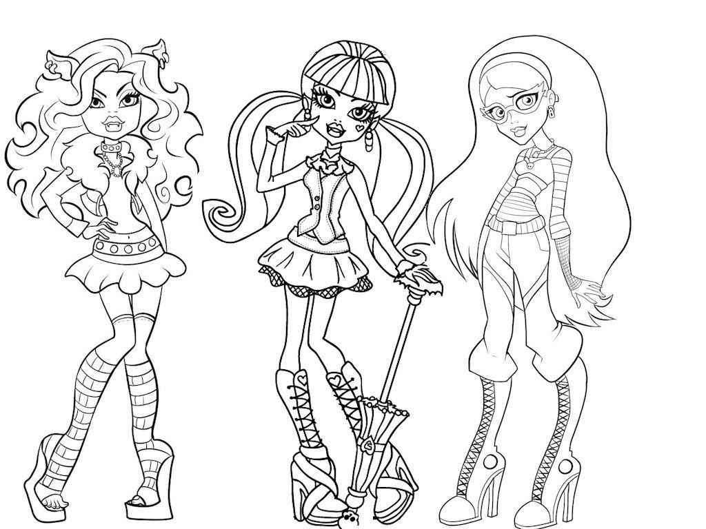 1024x768 Monster High Coloring Pages Inspirational Draculaura Clawdeen Wolf