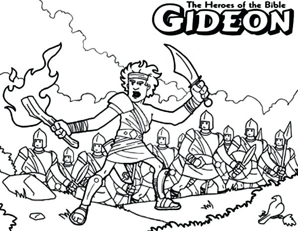 600x464 Gideon Coloring Pages The Bible Heroes Coloring Page Story