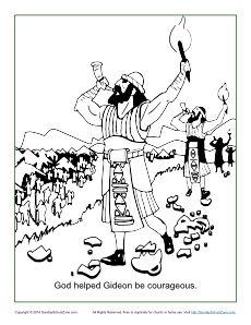 230x298 God Helped Gideon Be Courageous Coloring Page Sunday School