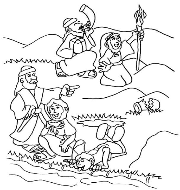 608x644 Gideon Coloring Page Judges Gideon For Kids