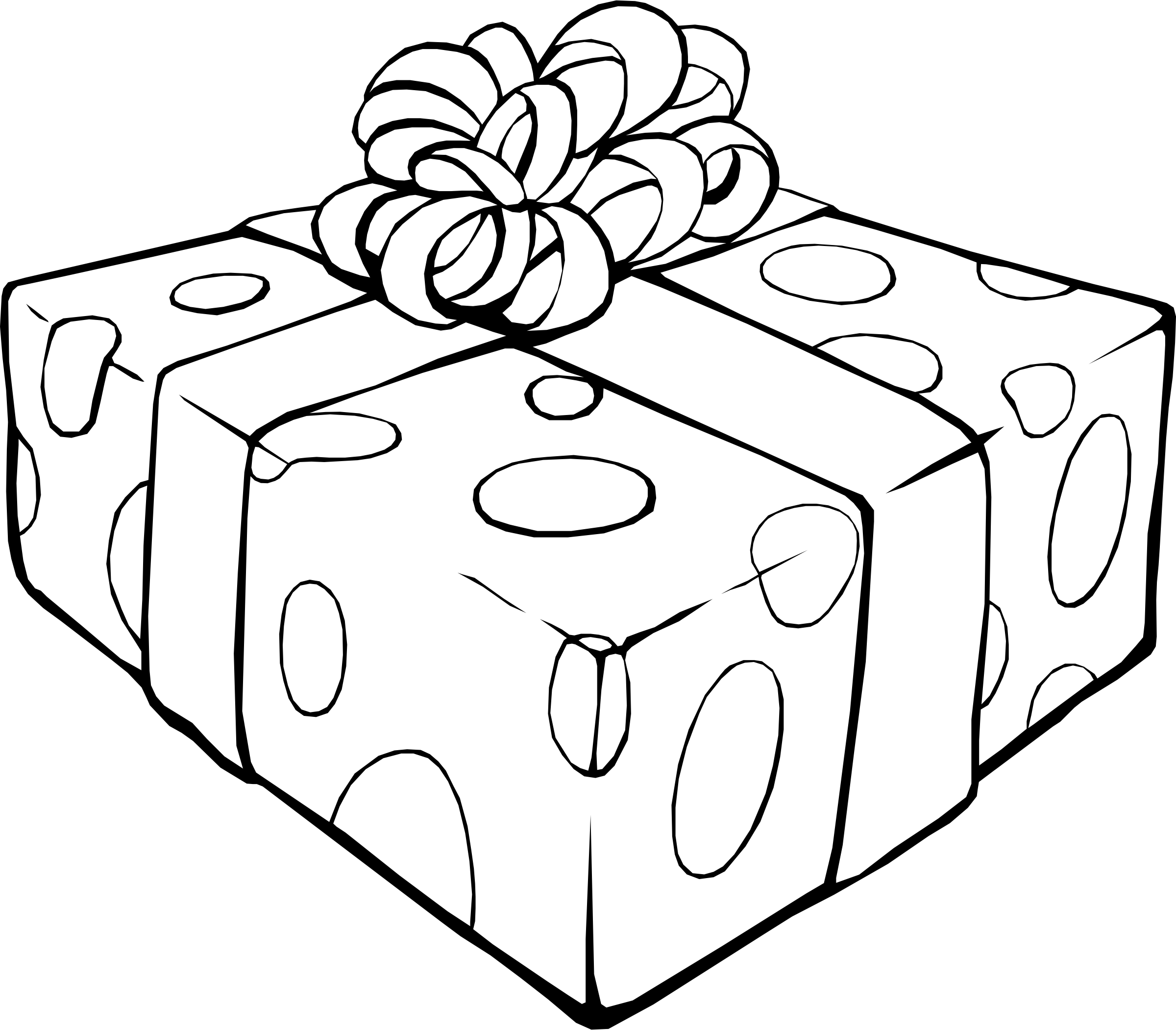 2400x2102 Gift Coloring Pages New Present Page