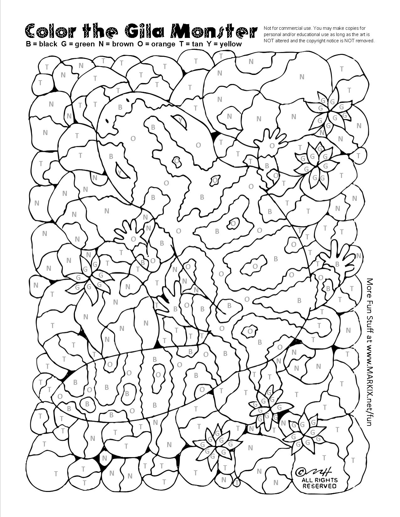 Gila Monster Coloring Page