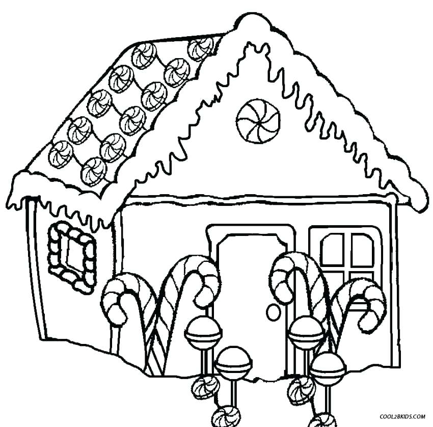 850x838 Gingerbread House Printable Adult Coloring Pages From Gingerbread