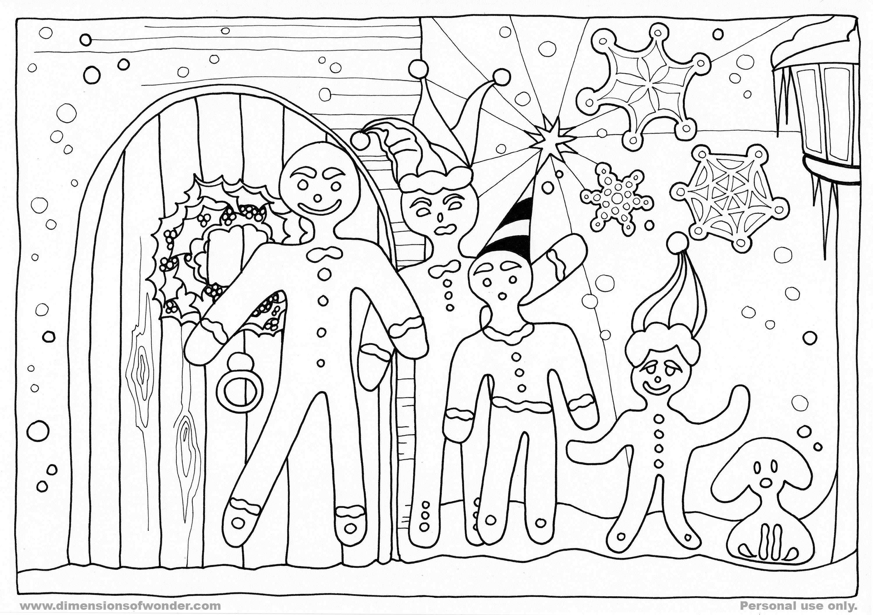 Gingerbread Family Coloring Pages