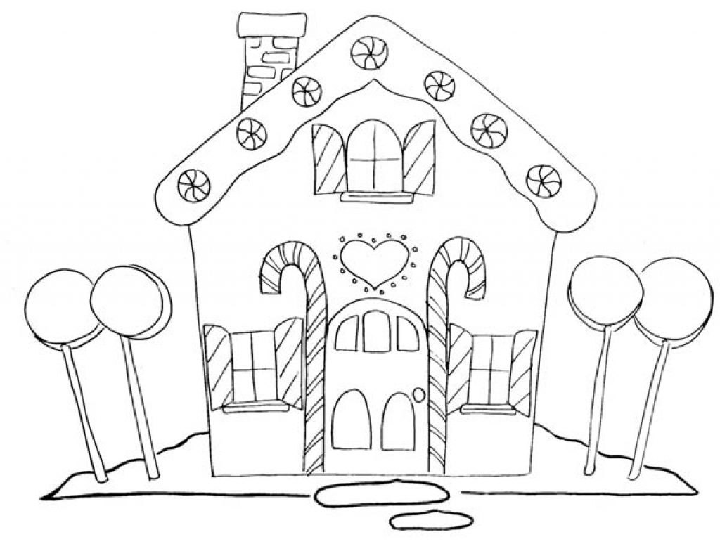 1024x774 Gingerbread House Coloring Pages