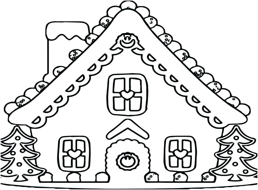 827x609 Gingerbread House Coloring Pages Gingerbread Houses Coloring Pages