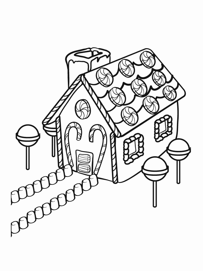 709x945 Gingerbread House Christmas Coloring Pages Festival Collections