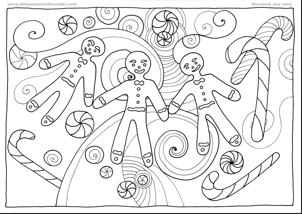 1024x724 Coloring Pages Gingerbread Man Download Large Image Christmas