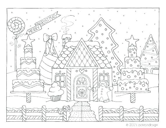 570x441 Gingerbread House Color Page Printable Gingerbread House Coloring