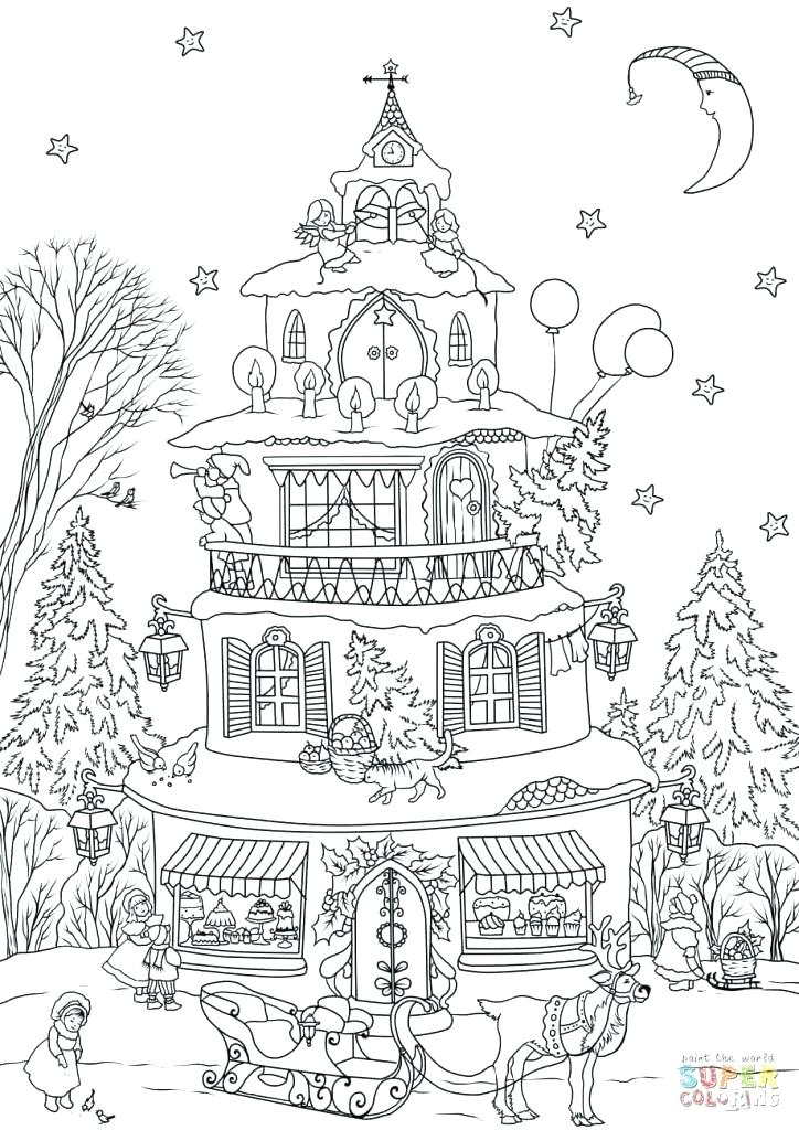 724x1024 Gingerbread House Coloring Page House Drawing House Coloring Page