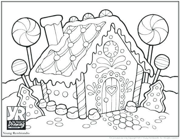 600x461 Houses Coloring Pages Gingerbread House Coloring Page Young Shop