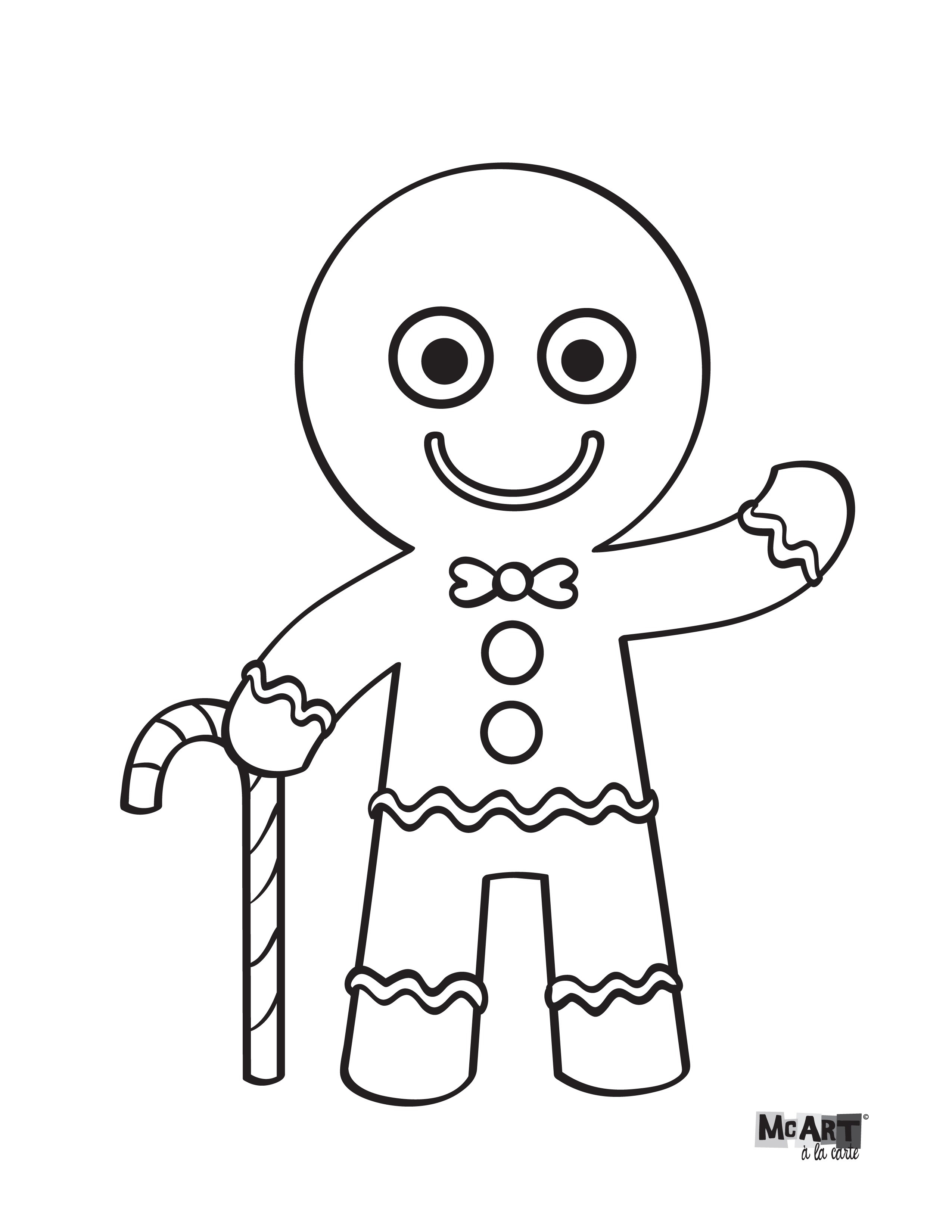 Gingerbread Man Coloring Page