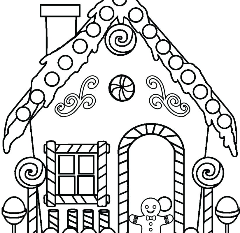 823x800 Gingerbread Houses Coloring Pages House Coloring Pages Printable