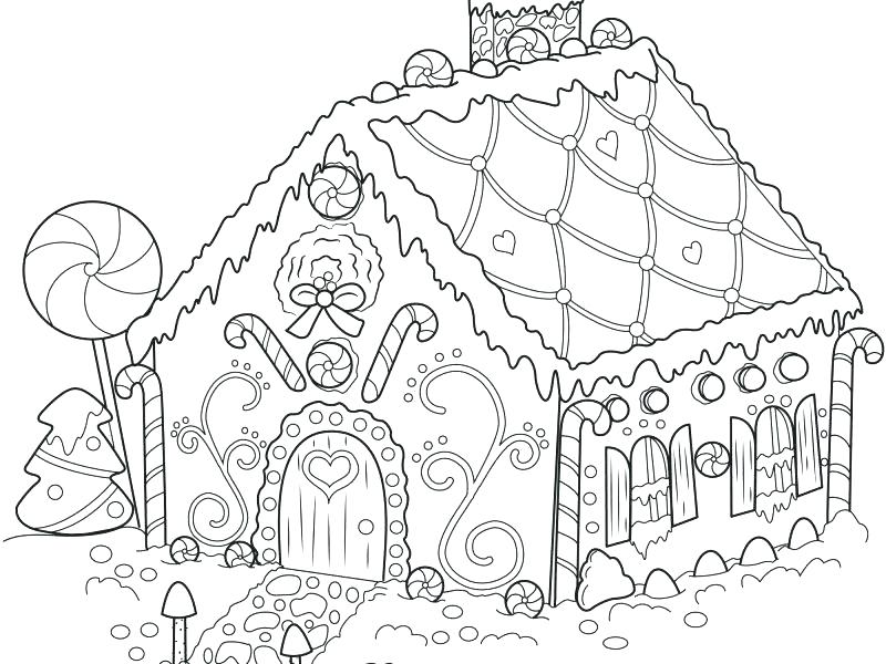 800x600 House Pictures To Color Gingerbread House To Color Detail