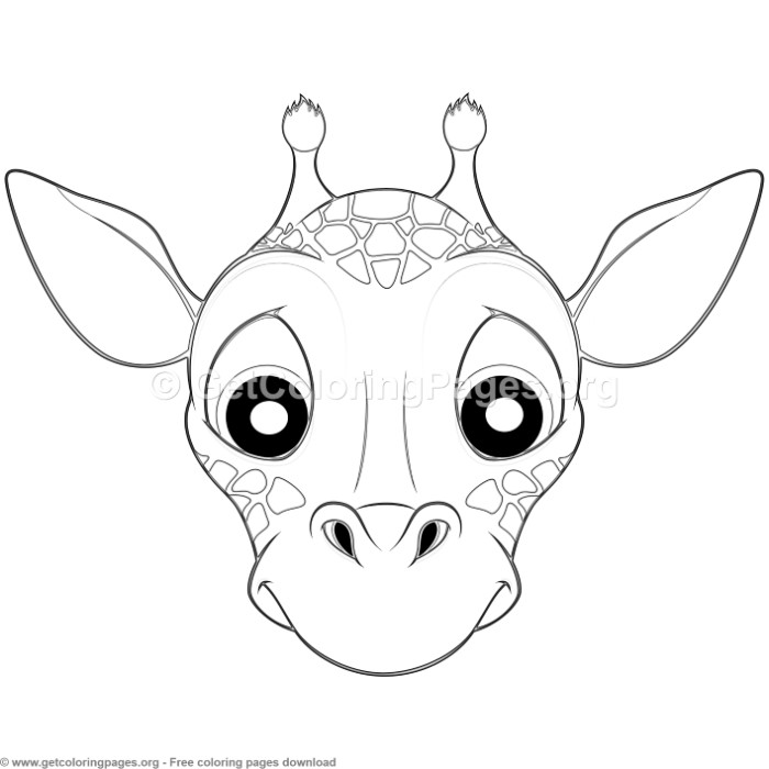 700x700 Giraffe Animal Face Mask Coloring Pages
