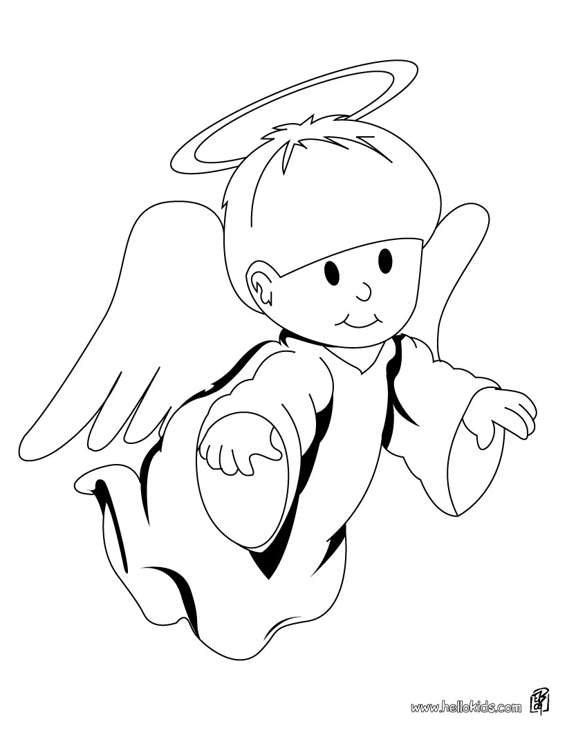 820x1060 Angel Coloring Page Girl Angel With Flowers In The Clouds New