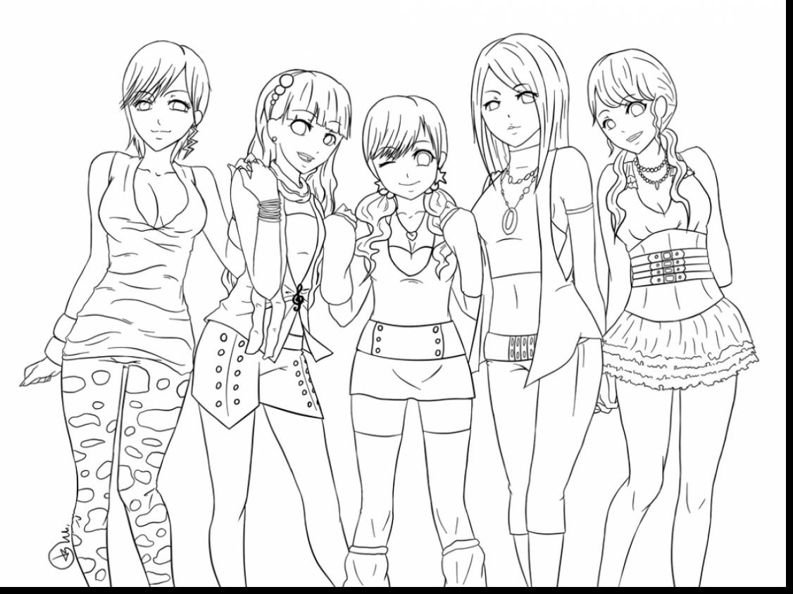 1126x844 Anime Girl Coloring Pages