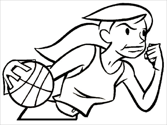 Girl Basketball Coloring Pages
