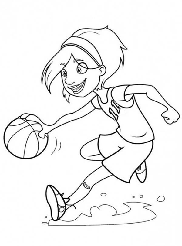 600x810 Girl Basketball Player Coloring Pages