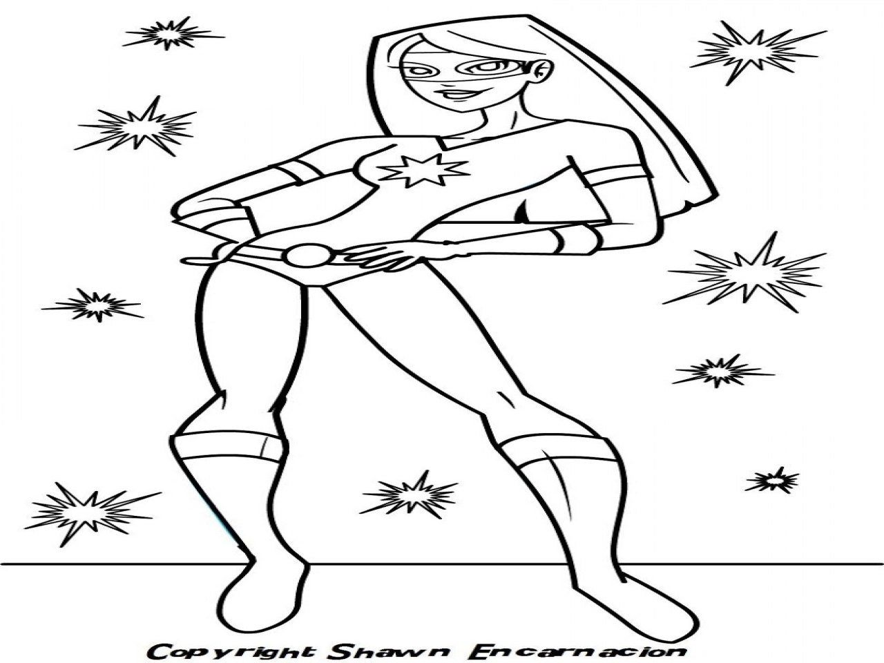 1280x960 Superhero Body Drawing Coloring Female Pages