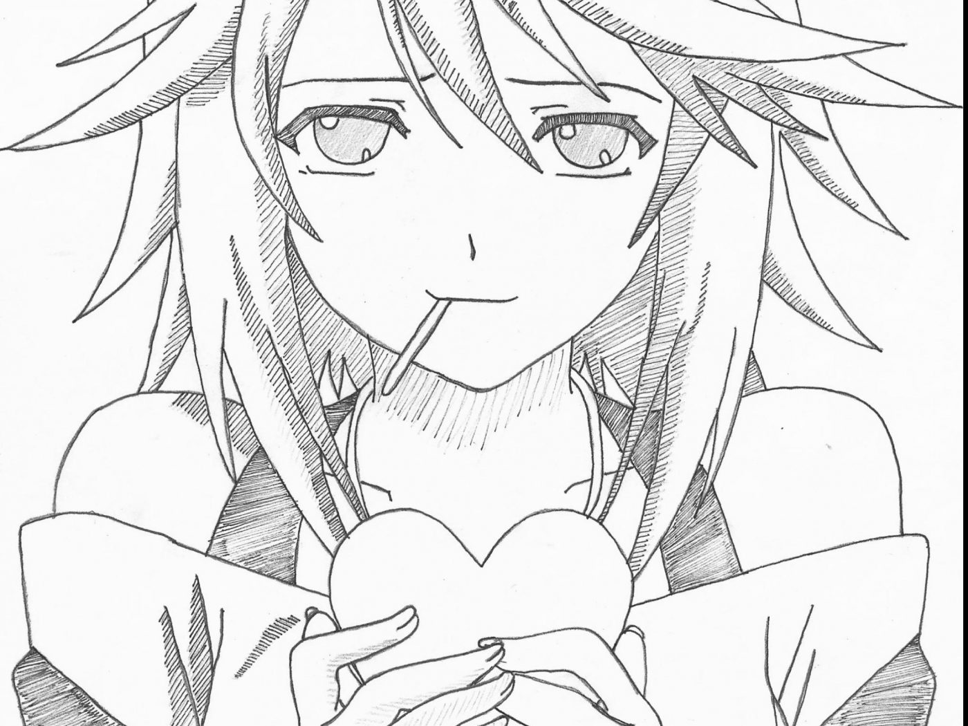 1400x1050 Simple By Anime Girl Coloring Pages On With Hd Free Printable