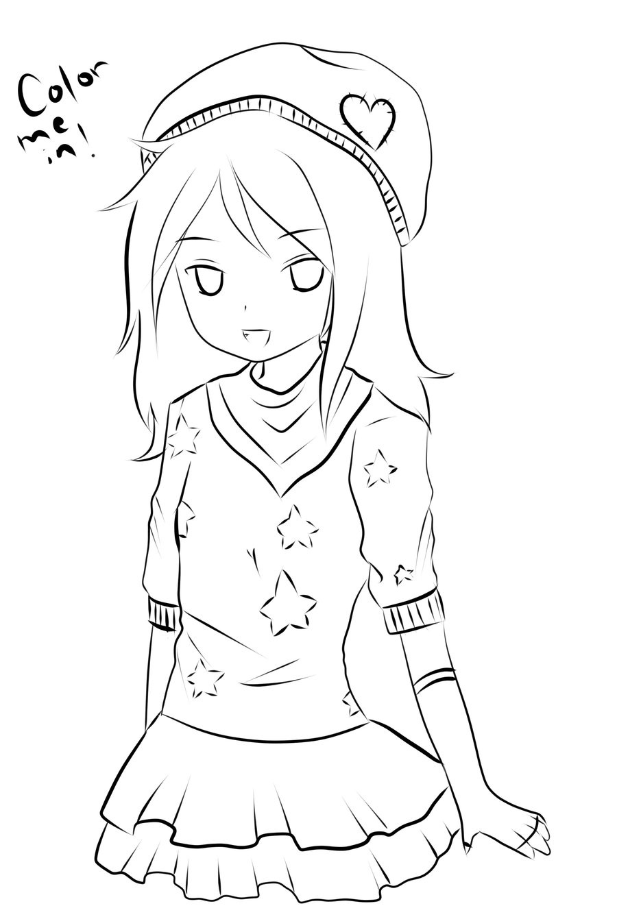 900x1322 Anime Girl Cartoon Coloring Pages Gallery Coloring Sheets
