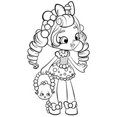 236x236 Girl Coloring Hand Drawn Doodling Coloring Digi Stamp Clip Art