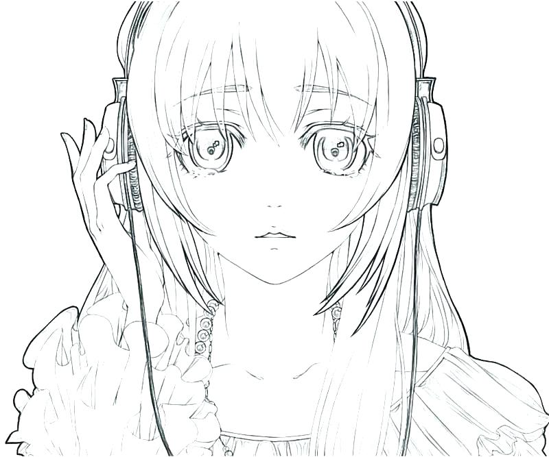 800x667 Kids Coloring Pages Printable For Anime Girl Free Coloring Free